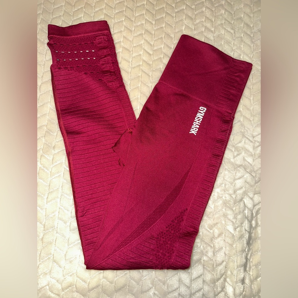 Gymshark High Waisted Seamless Full length Beet Marl Length 26” Size Small
